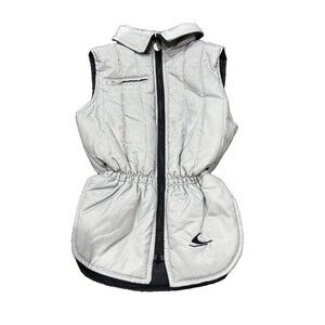 Vintage Ski-Doo Bombardier Women’s Puffer Vest Gray Canada Petite Small Zip